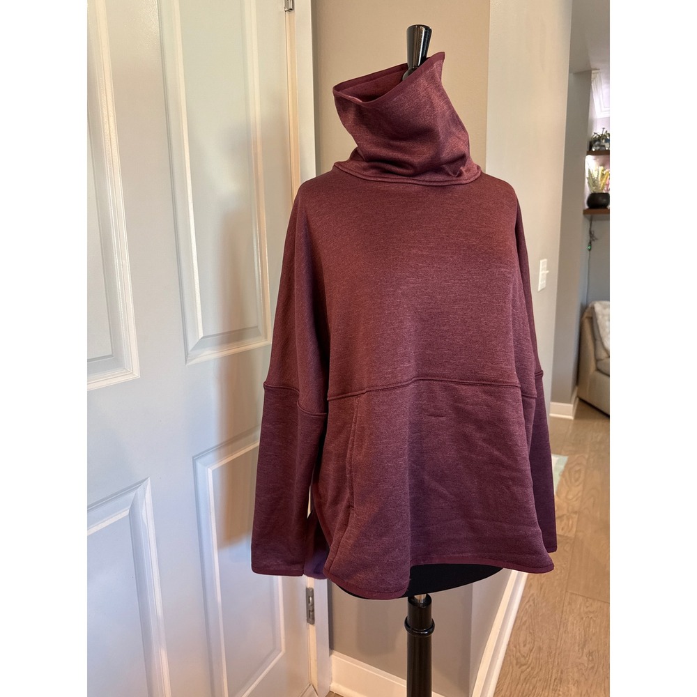Northface Sweatshirt Burgundy Funnel Neck Pullover Women Small